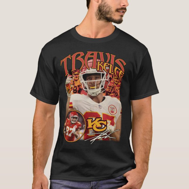 Camiseta Travis Kelce | Tee de Bootleg de Fútbol Americano (Anverso)