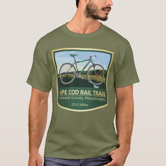Camiseta Trayecto de ferrocarril de Cape Cod (bicicleta2) (Anverso)