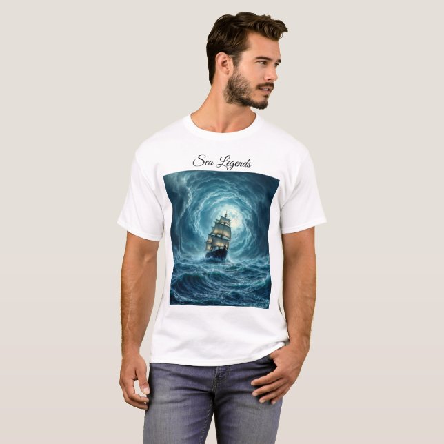 Camiseta Trayecto del galeón de tormenta de tempestad oceán (Anverso completo)