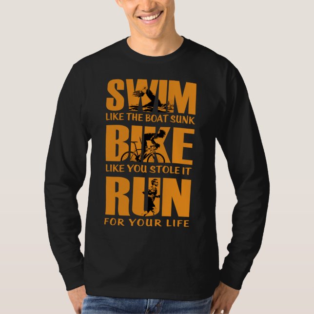 Camiseta Trayectoria De Bicicletas De Natación Triatlón Men (Anverso)