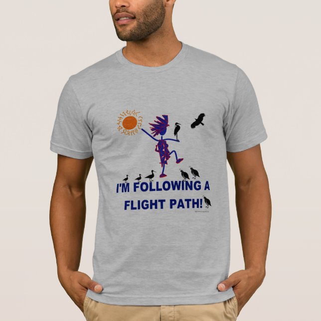 Camiseta Trayectoria de vuelo de la observación de pájaros (Anverso)