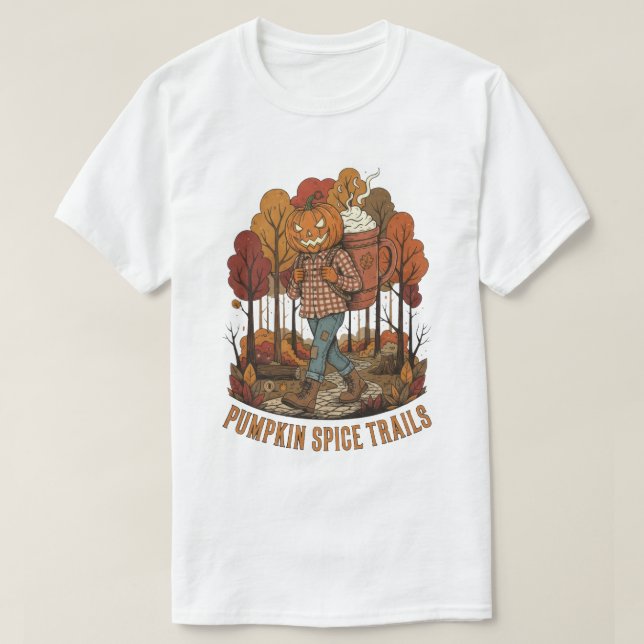 Camiseta Trayectorias de especias de calabaza Diseño de cam (Diseño del anverso)
