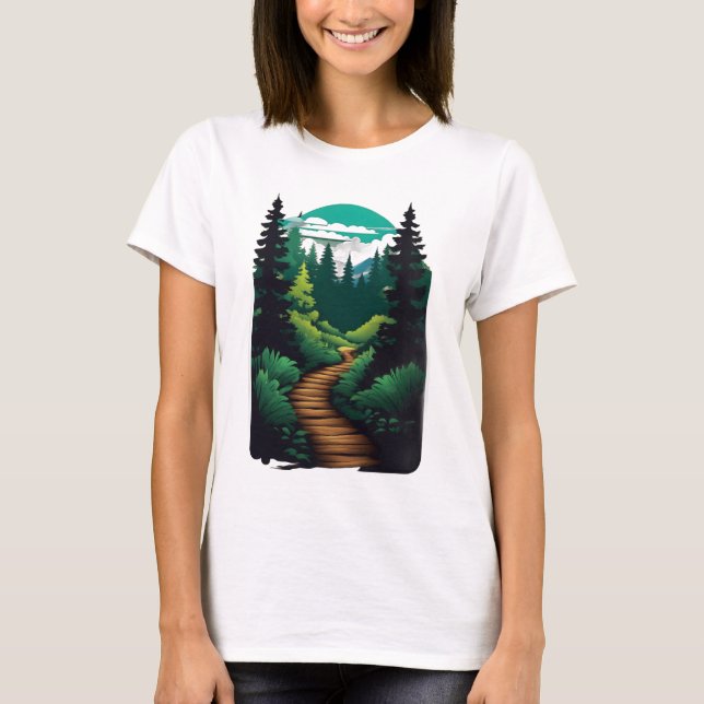 Camiseta Trayectos forestales - Naturaleza serena (Anverso)