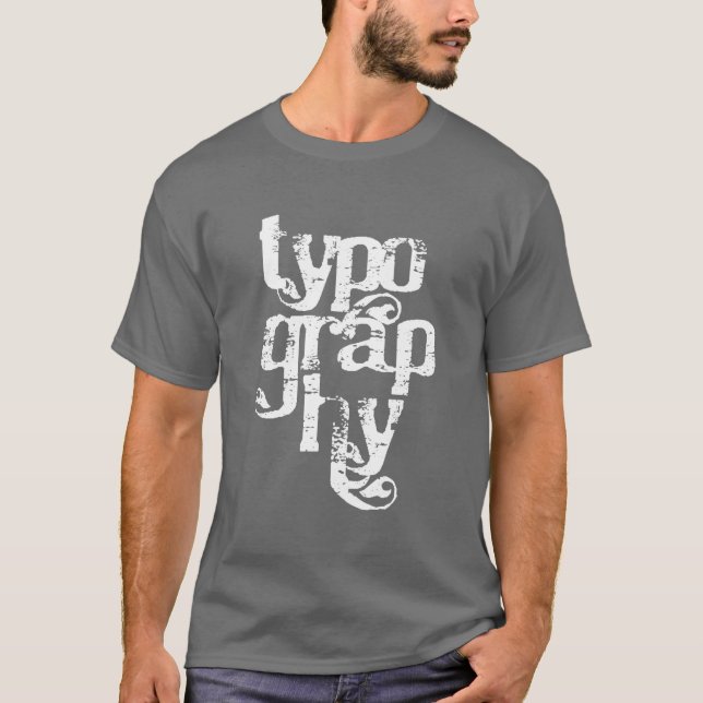 Camiseta Trazo de pie de la tipografía (Anverso)