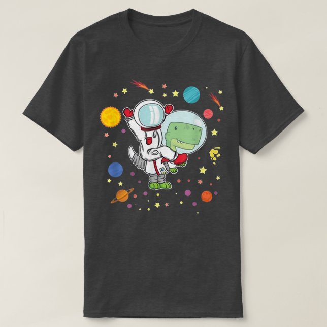 Camiseta TRe Astronaut Kids Dinosaur Spaceman Funny Space  (Diseño del anverso)