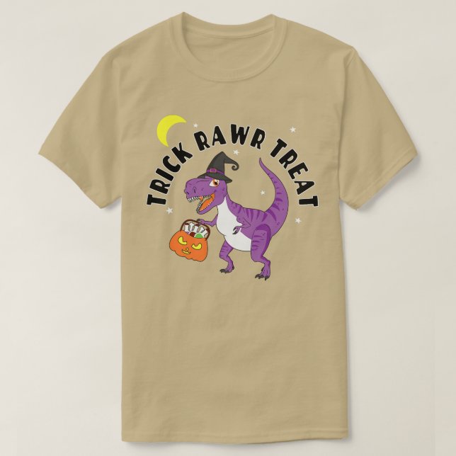 Camiseta TRe Dinosaur  Halloween Trick Rawr Treat Dino  (Diseño del anverso)