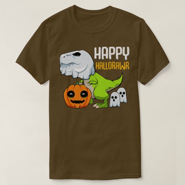 Camiseta TRe Ghost Lazy Halloween disfraz de dinosaurio Pun (Diseño del anverso)