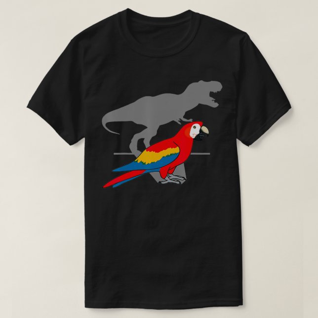 Camiseta TRe Scarlet Macaw, Divertido loro de dinosaurios,  (Diseño del anverso)