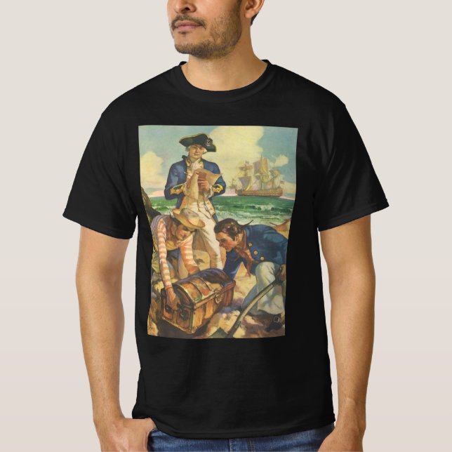 Camiseta Treasure Island, piratas de venta de hadas de vint (Anverso)