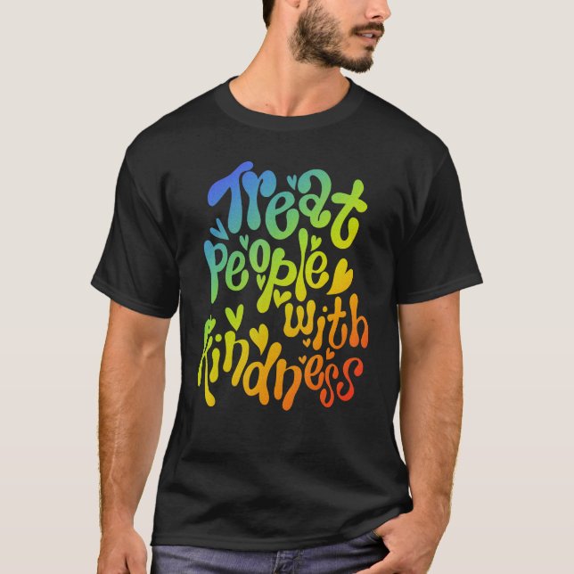 Camiseta Treat People With Kindness Anti Bullying Rainbow P (Anverso)