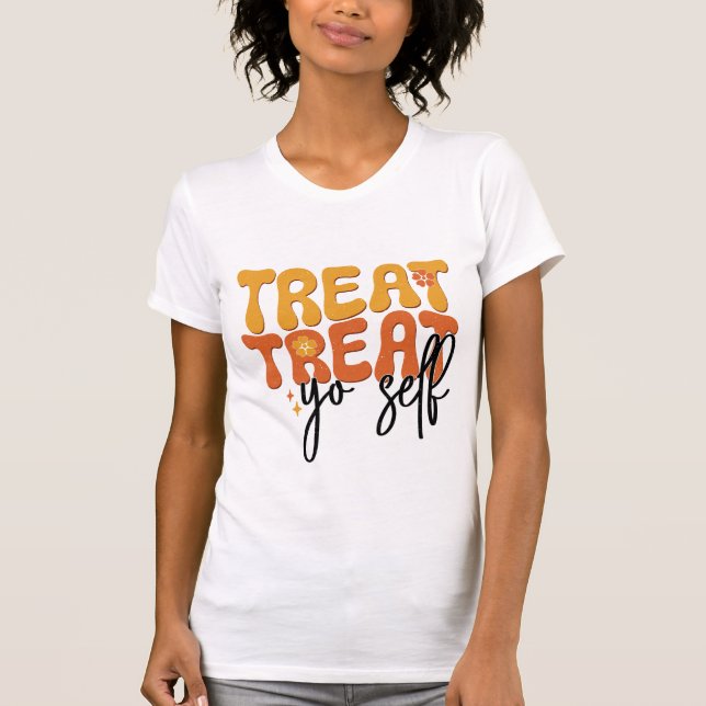 Camiseta Treat Yo Self Self Care Mental Health Retro Typo (Anverso)