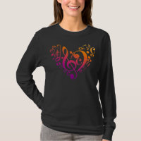 Treble Bass Clef Musical Notes Colorful Heart