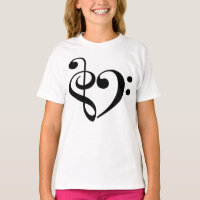 Treble Clef Bass Clef Hearf Music Lover