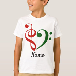 Camiseta Treble Clef Bass Clef Heart Holiday Personalizado