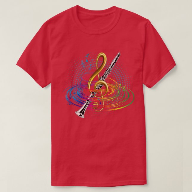 Camiseta Treble Clef Clarinet (Diseño del anverso)