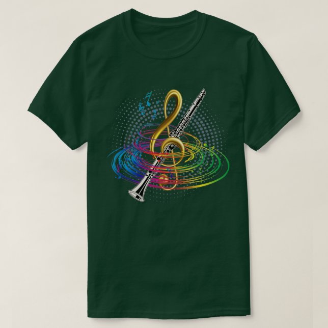 Camiseta Treble Clef Clarinet (Diseño del anverso)