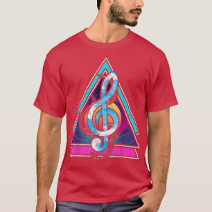 Camiseta Treble Clef Music 90s Art Synthwave Vaporwave Musi