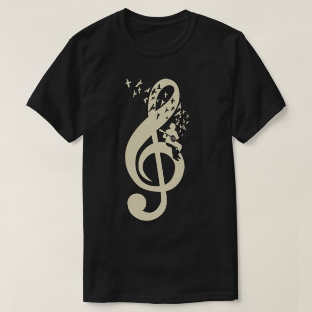 Camiseta Treble Clef Music Banjo Vintage (Diseño del anverso)