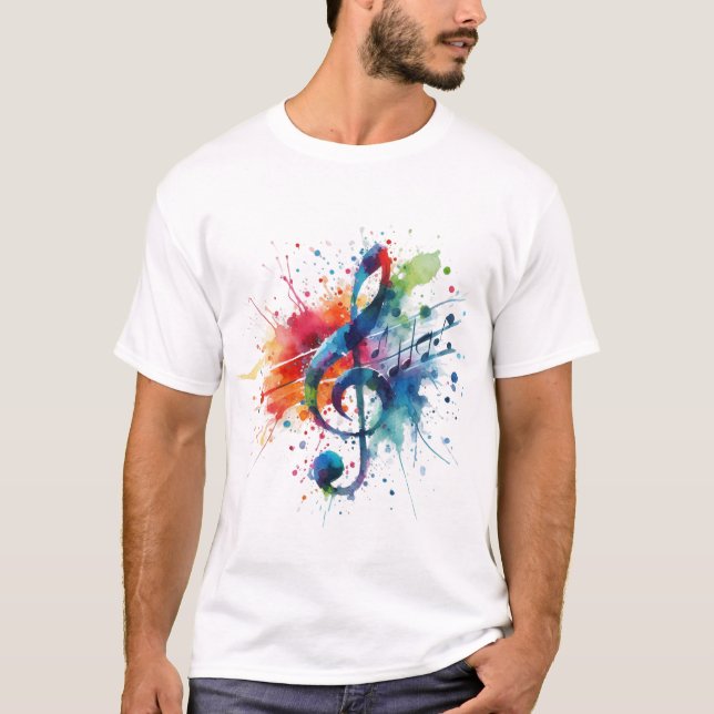 Camiseta Treble Clef Music Notes (Anverso)
