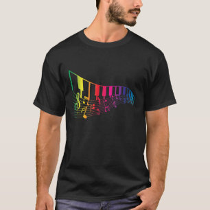 Camiseta Treble Clef Music Notes Gift Colorful Piano