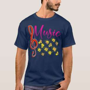 Camiseta Treble Clef Music Notes Música de regalo de músico