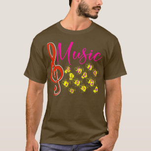 Camiseta Treble Clef Music Notes Música de regalo de músico