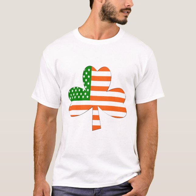 Camiseta Trébol americano irlandés (verde, blanco, y (Anverso)