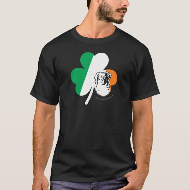 Camiseta Trébol australiano del perro de pastor del día del (Anverso)