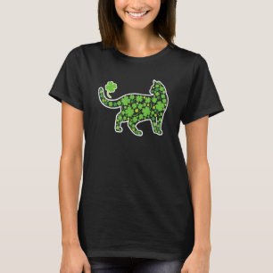 Camiseta Trébol C Gato Día de San Patricio Para Gatos Silen