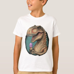 Camiseta Trébol de dinosaurios lindo comiendo helado