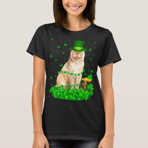 Camiseta Trébol de Irlanda Duende Gato Scottish Fold Patr S