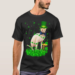 Camiseta Trébol de Irlanda Duende Gato Sphynx Día de San Pa