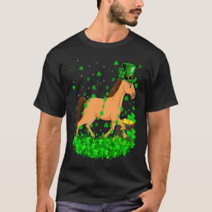 Camiseta Trébol de Irlanda Sombrero de duende Caballo Día d