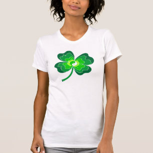 Camiseta Trébol de la hoja de Yin Yang cuatro