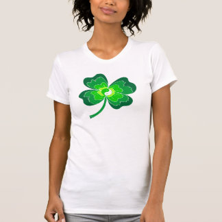 Camiseta Trébol de la hoja de Yin Yang cuatro