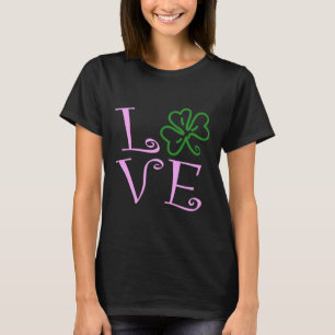 Camiseta Trébol del amor - rosa y verde