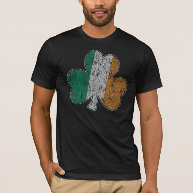 Camiseta Trébol irlandés de la bandera del vintage (Anverso)