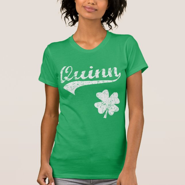 Camiseta Trébol lindo del irlandés de la familia de Quinn (Anverso)