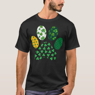 Camiseta Tréboles de la pata del perro lindo irlandés Día d