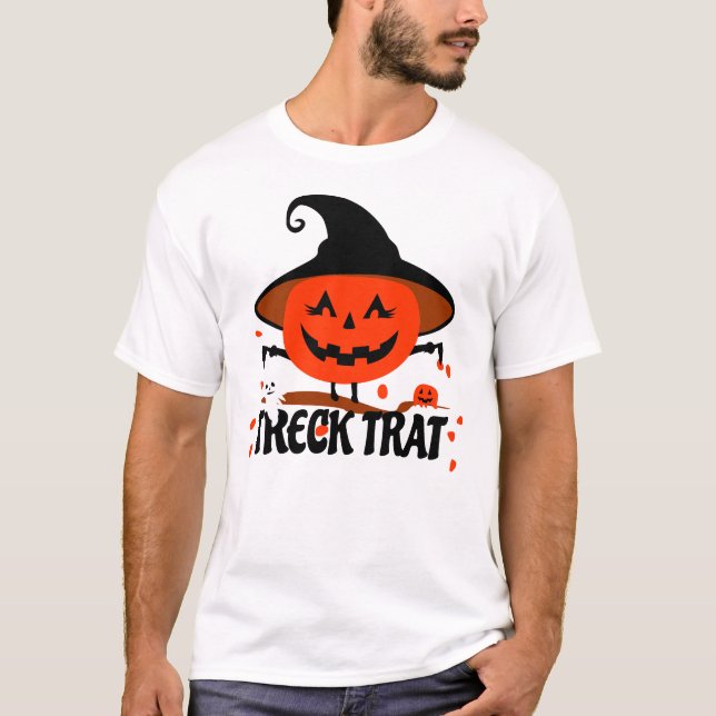 Camiseta Treck Trat Pumpkin Sonriente (Anverso)