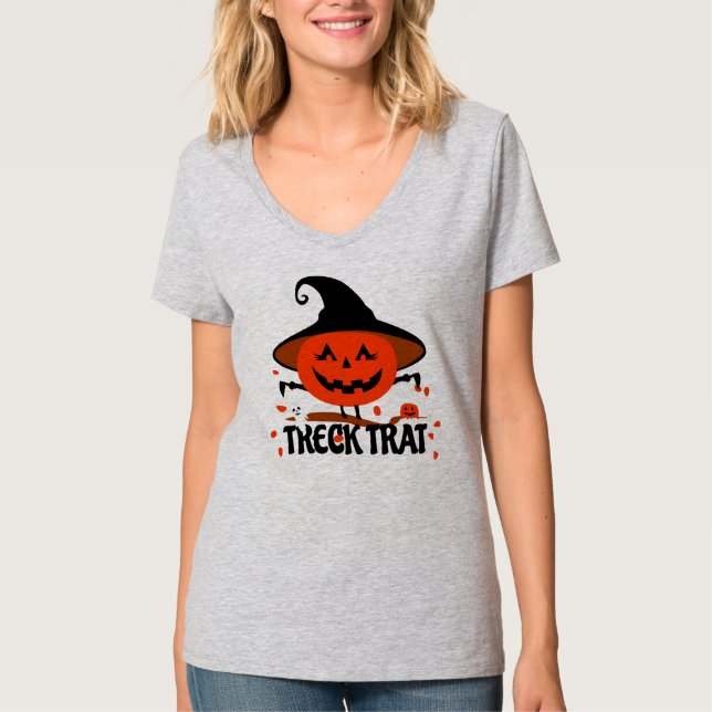 Camiseta Treck Trat Pumpkin Sonriente (Anverso)