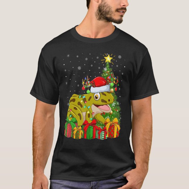 Camiseta Tree Frog   Xmas Holiday Santa Tree Frog Christmas (Anverso)