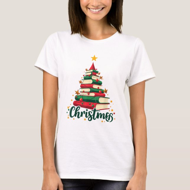 Camiseta Tree Love Reading Books Libraries Funny Navidades (Anverso)