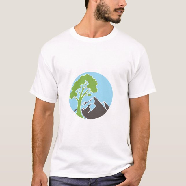 Camiseta Tree Mountain Circle Nature Lover Eco T-Shirt (Anverso)