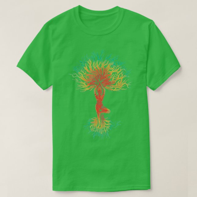 Camiseta Tree of Life with Woman Yoga Tee Chakra Haka Yoga  (Diseño del anverso)