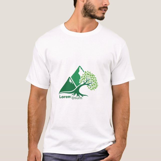 Camiseta Tree on Mountain Nature Growth Minimalist T-Shirt (Anverso)