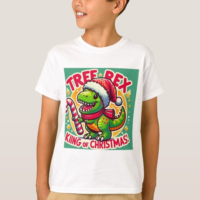 Camiseta Tree Rex - Funny Navidades T-Rex T-Shirt (Anverso)