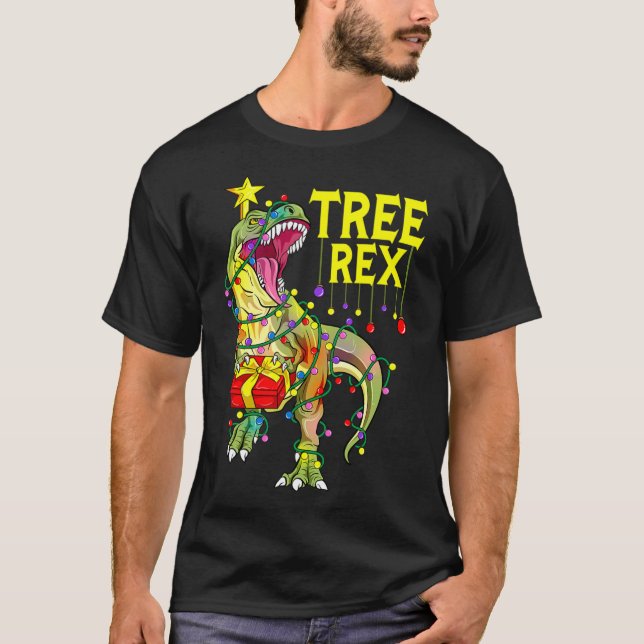 Camiseta Tree Rex! Paleontólogo divertido de Navidad  (Anverso)