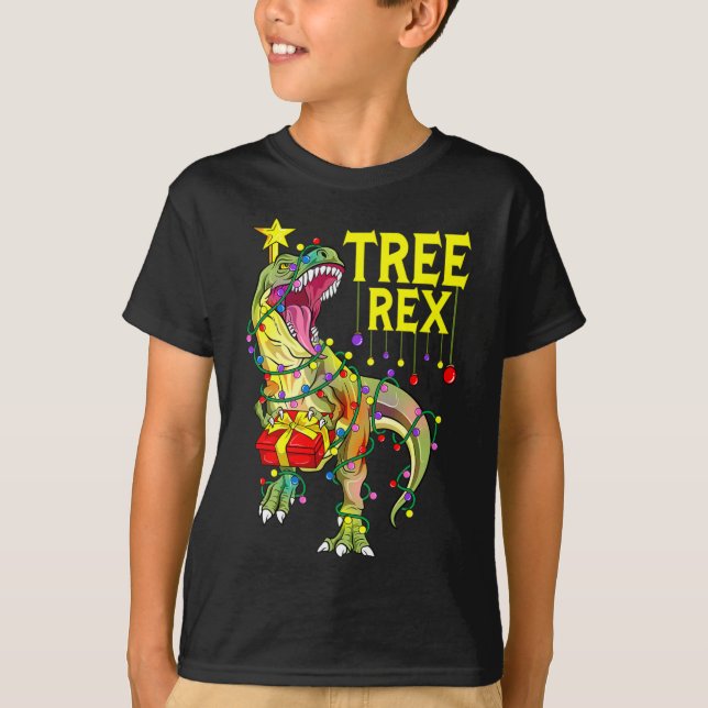 Camiseta Tree Rex! Paleontólogo divertido de Navidad  (Anverso)