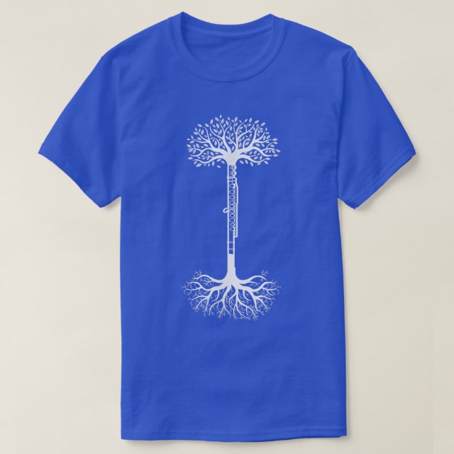 Camiseta Tree Transverse Flute Music 3047 (Diseño del anverso)
